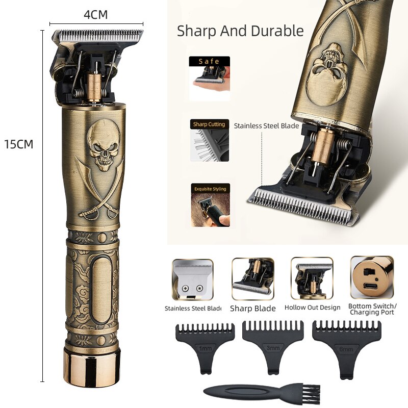 mini personal home use cordless hair clippers USB Rechargeable small portable hair trimmer embossment engraving light weight