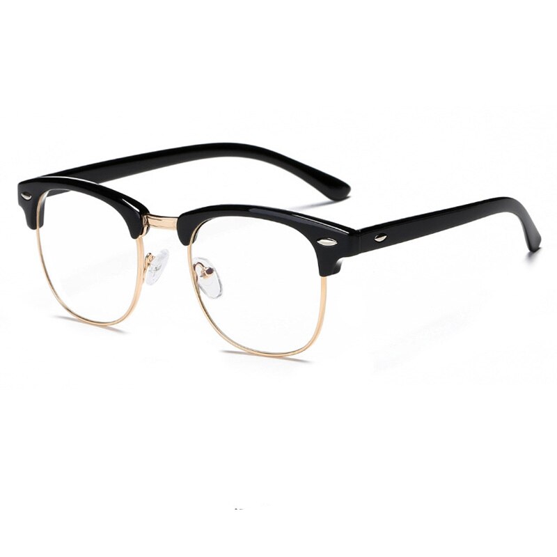 RBENN Anti Blue Ray Computer Glasses Men Women Blue Light Blocking Eyeglasses Classic Rivet Optical Frame Gaming Eyewear Male: Black Gold