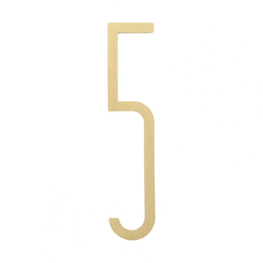 Address Number 3D Effect Wall Ornament Door Number 1-9 Brass Door Number for Apartment Number Sign: 5