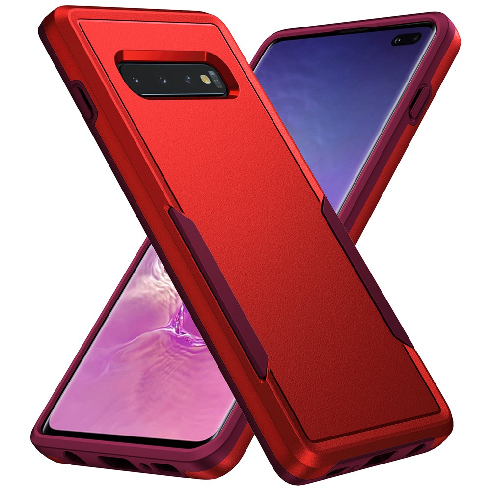 Galaxy S10 Plus Case Shockproof Hybrid Case Dual Layer Hard Cover for Samsung Galaxy S10 Cases: Acrylic / Red