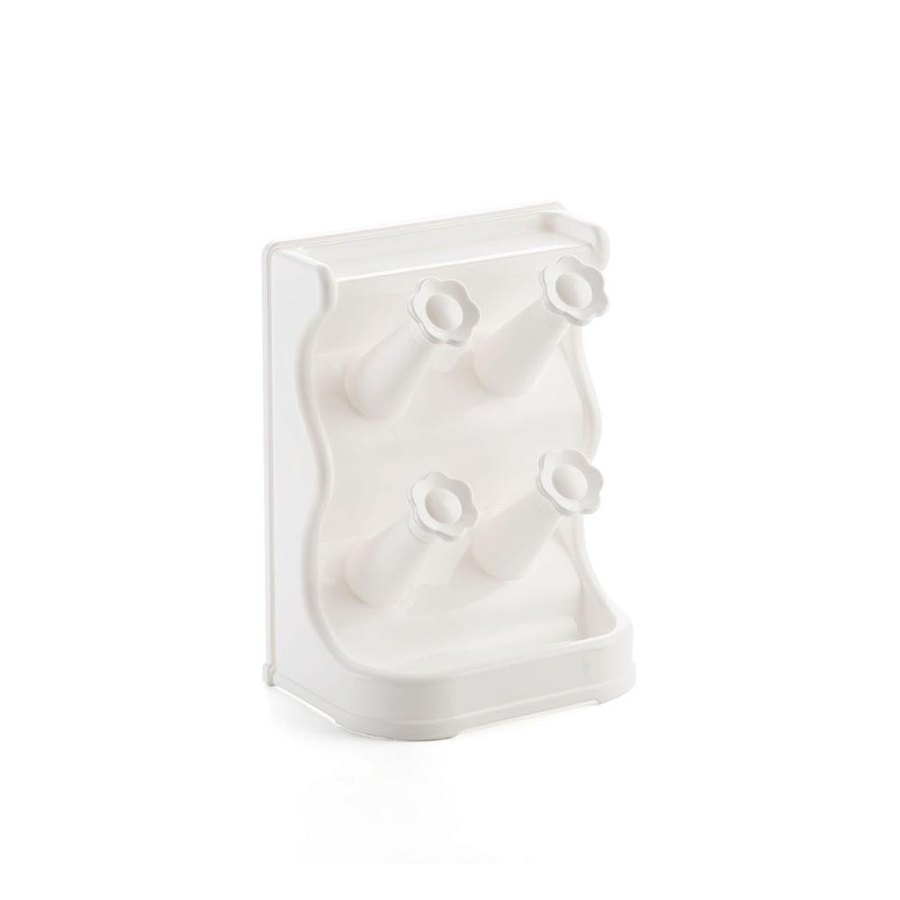 Soporte de pared para estante de almacenamiento de tazas, organizador de vasos de plástico para el hogar, estante de secado de tazas de agua, estante de cristal para decoración del hogar de 4/6 tazas: Gris claro