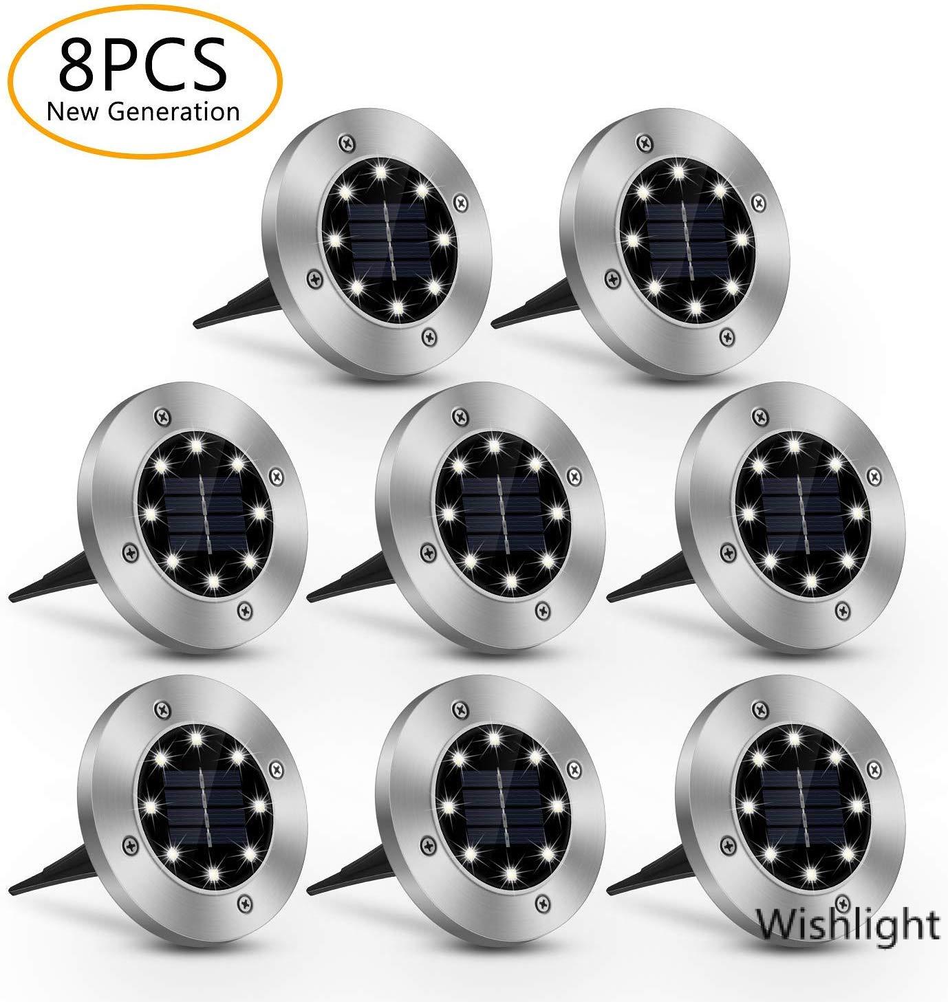 8 pçs luz solar ao ar livre à prova dwaterproof água 8 led solar luzes de rua decoração do jardim enterrado lâmpada da escada subterrânea decking iluminação nova