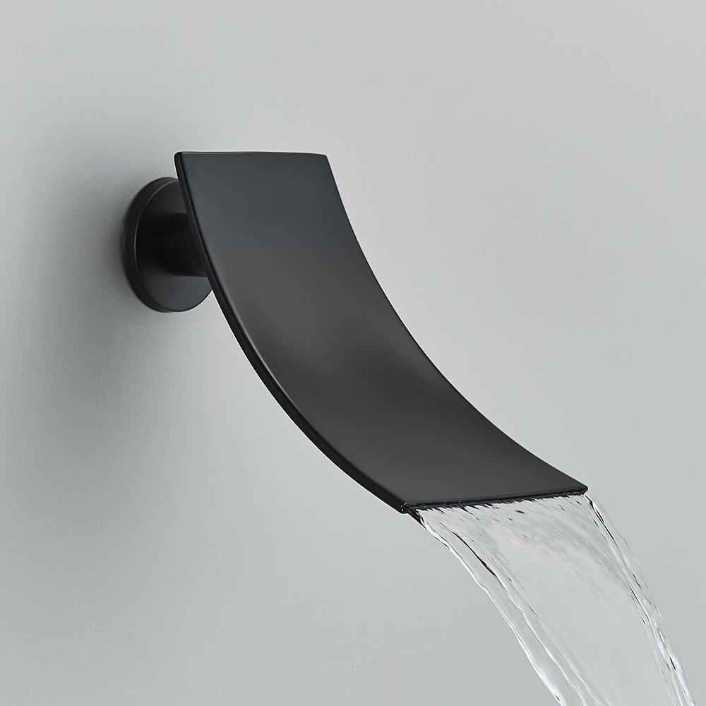 Senlesen – bec de robinet de lavabo mural, accessoires de robinet de douche en laiton, remplacement du bec de baignoire en cascade, Chrome/noir/or brossé