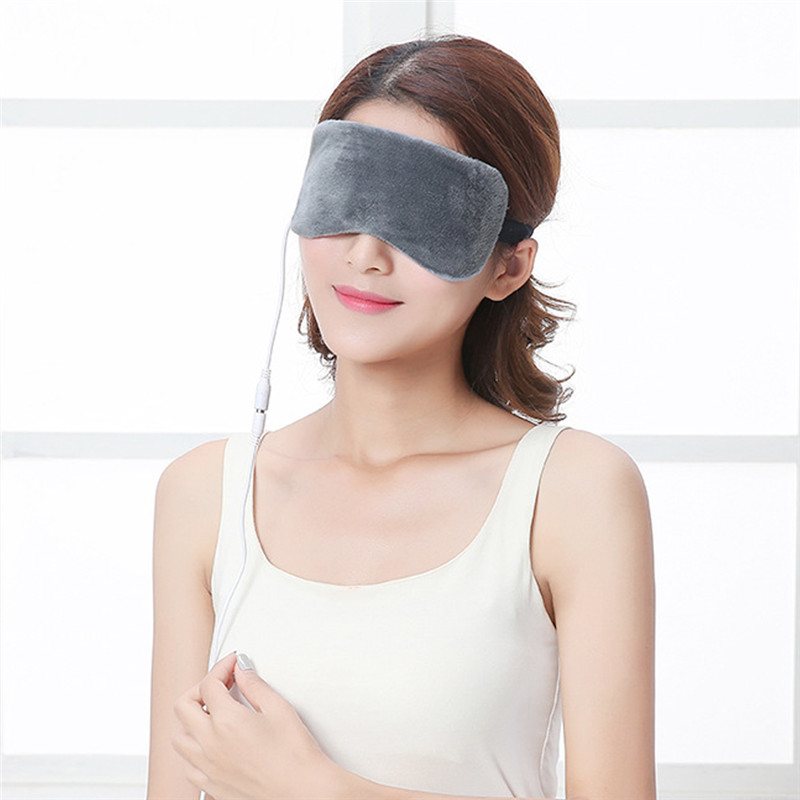 Simple USB Heating Eye Mask Soft Eye Shade Bandage Travel Rest Night Sleeeping Beauty Tool Relief Sleep Travel Eye Shade EyeMask