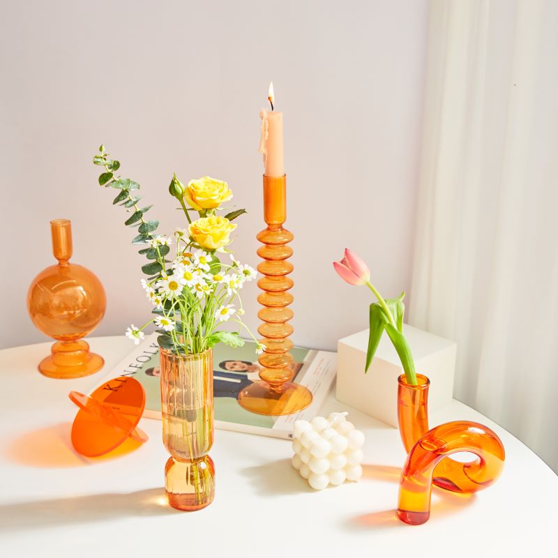 Nordisk glassvase små glassvaser blomsteroppsats hjemmedekorasjon tilbehør moderne stue glass ornament