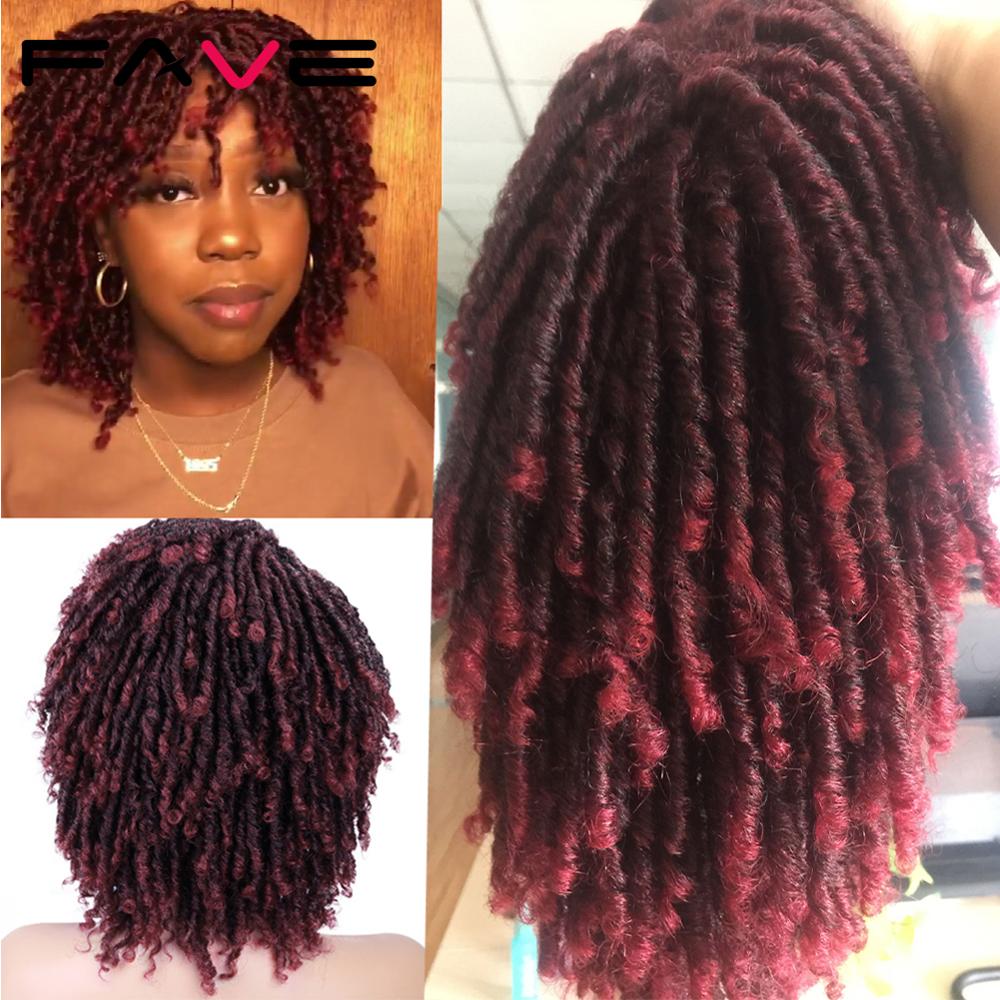 FAVE Dreadlock perruque noir Afro cheveux bouclés tressé torsion Dreadlock perruques résistant à la chaleur fibre synthétique quotidien fête perruque pour les femmes: T1B / Bourgogne