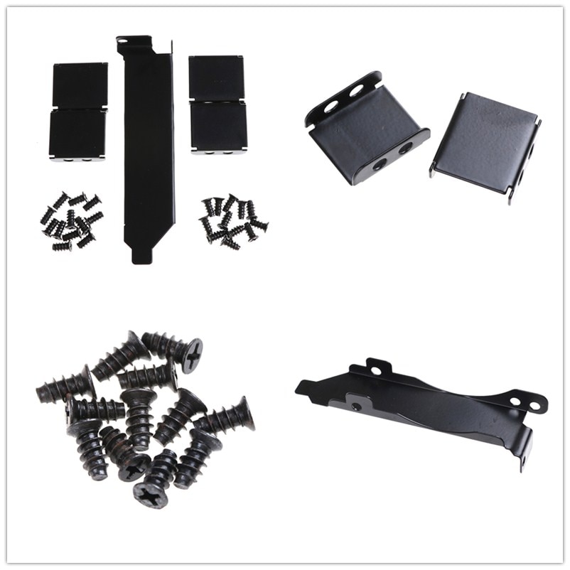Svart dobbel viftefeste stativ pci spor brakett til skjermkort 8cm/9cm vifte 3 vifter montere stativ pci spor brakett viftekoblinger