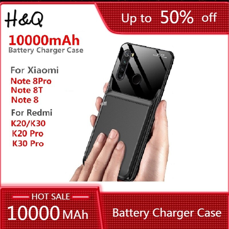 10000Mah Battery Charger Case For Xiaomi Redmi Note 8T Note 8 8 Pro K20 K20 Pro K30 K30 Pro Battery External Backup Power Bank