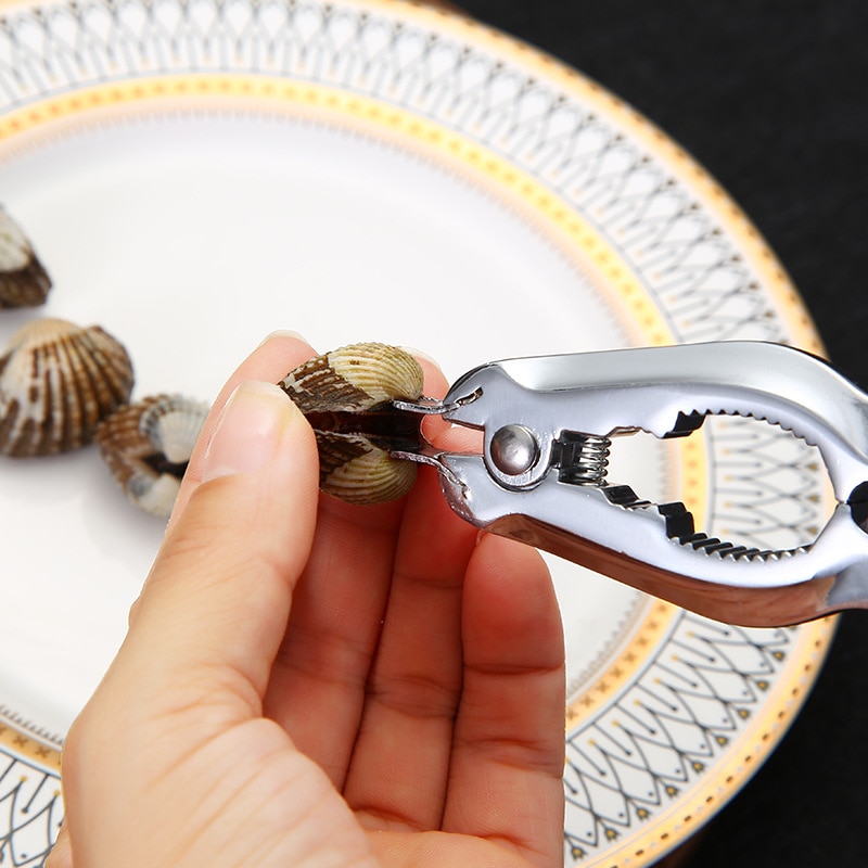 KitchenAce 1pc Kitchen Aluminium Alloy Clam Opener Seafood Scallop Oyster Sea Clam Shell Opener Kitchen Seafood Clip Accessories