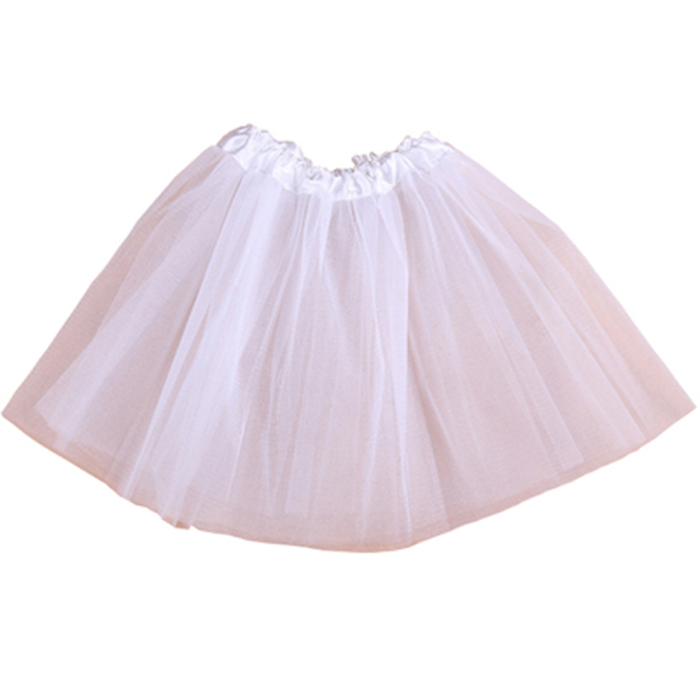Meninas do bebê saias de baile crianças cintura elástica pettiskirt tule mini princesa ballet festa saia colorida crianças roupas da menina: White