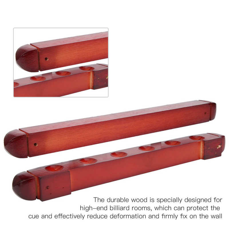 Pool Sticks Wooden Rack Wall Mounted Wooden Billiard Pool Rack 6 Sticks Hanging Holder Billiard Accessory Rack