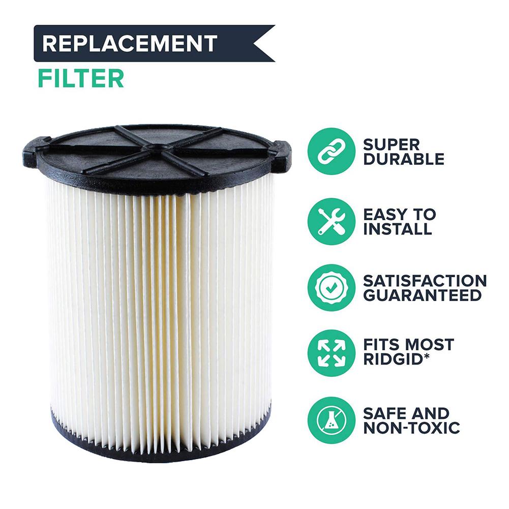Filtro de aspiradora en húmedo/Seco, repuesto para Ridgid VF4000, de 6 a 20 galones, lavable y reutilizable, accesorios para herramientas de limpieza