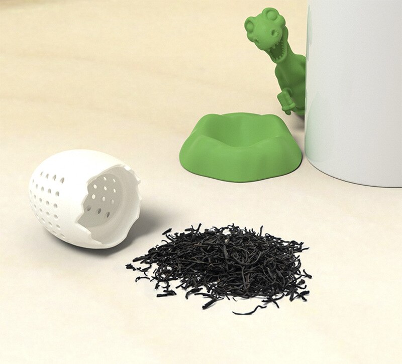 dinosaurio forma Infusor de té de colador de té de hierbas de hoja de especias filtro, colador reutilizable Teaware Filtro Infusor de té
