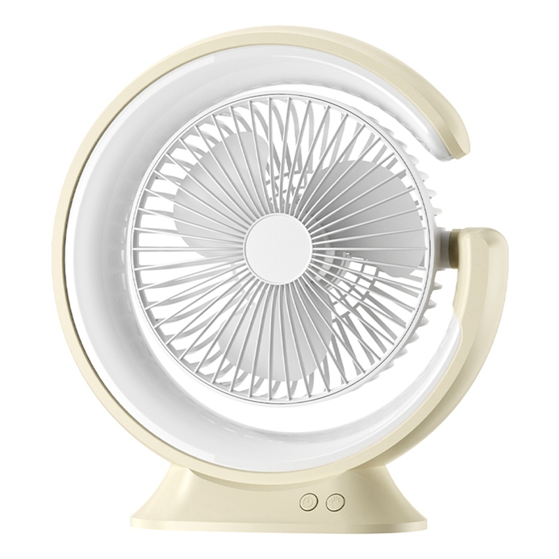 Desk Lamp Fan 2400Mah Desktop Runner Light Mini Handheld Electric Fan Practical 3 Speed Fan Easy To Use: Yellow