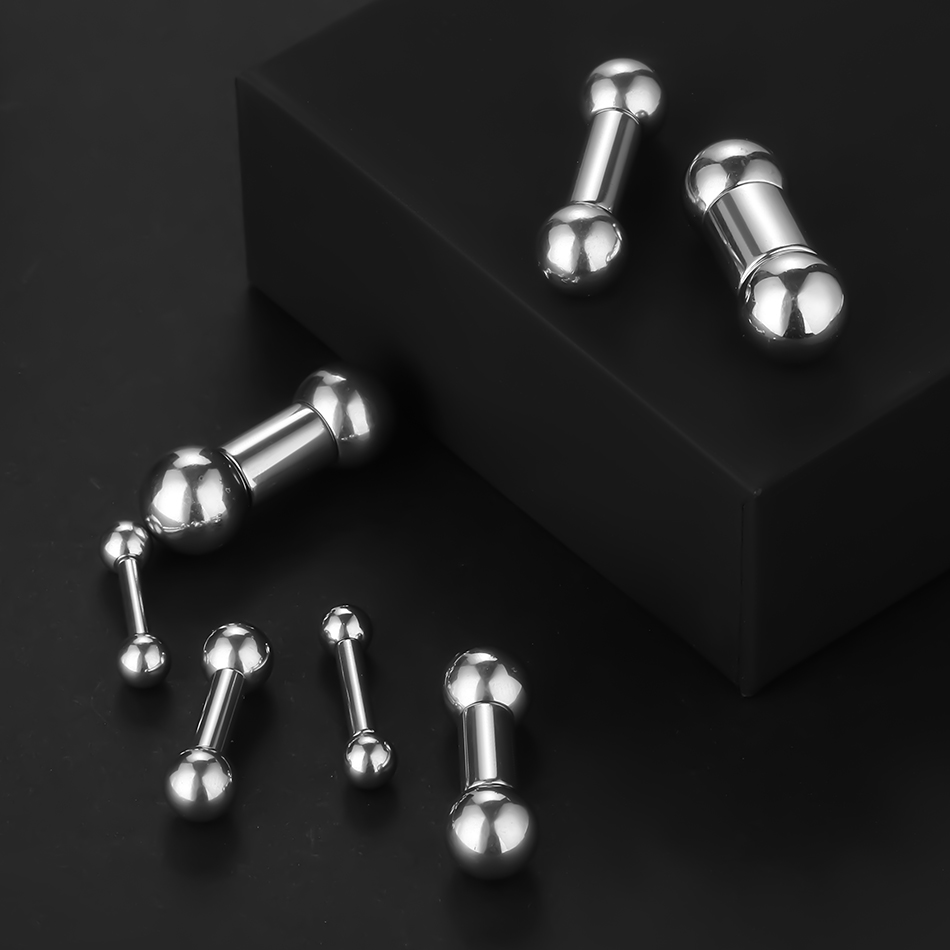 Pendiente de cartílago para Piercing de lengua de calibre grande de acero inoxidable, 12G, 0G, barra recta roscada interna, joyería para el cuerpo, 1 ud.