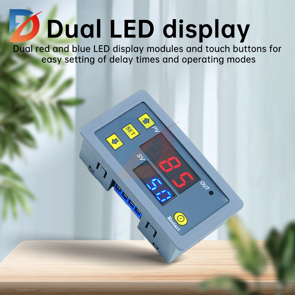 T3230 Cycle Timing Delay Relay LED Display Timer Control Switch Adjustable Timing Relay Delay Switch DC12V DC24V AC110-220V