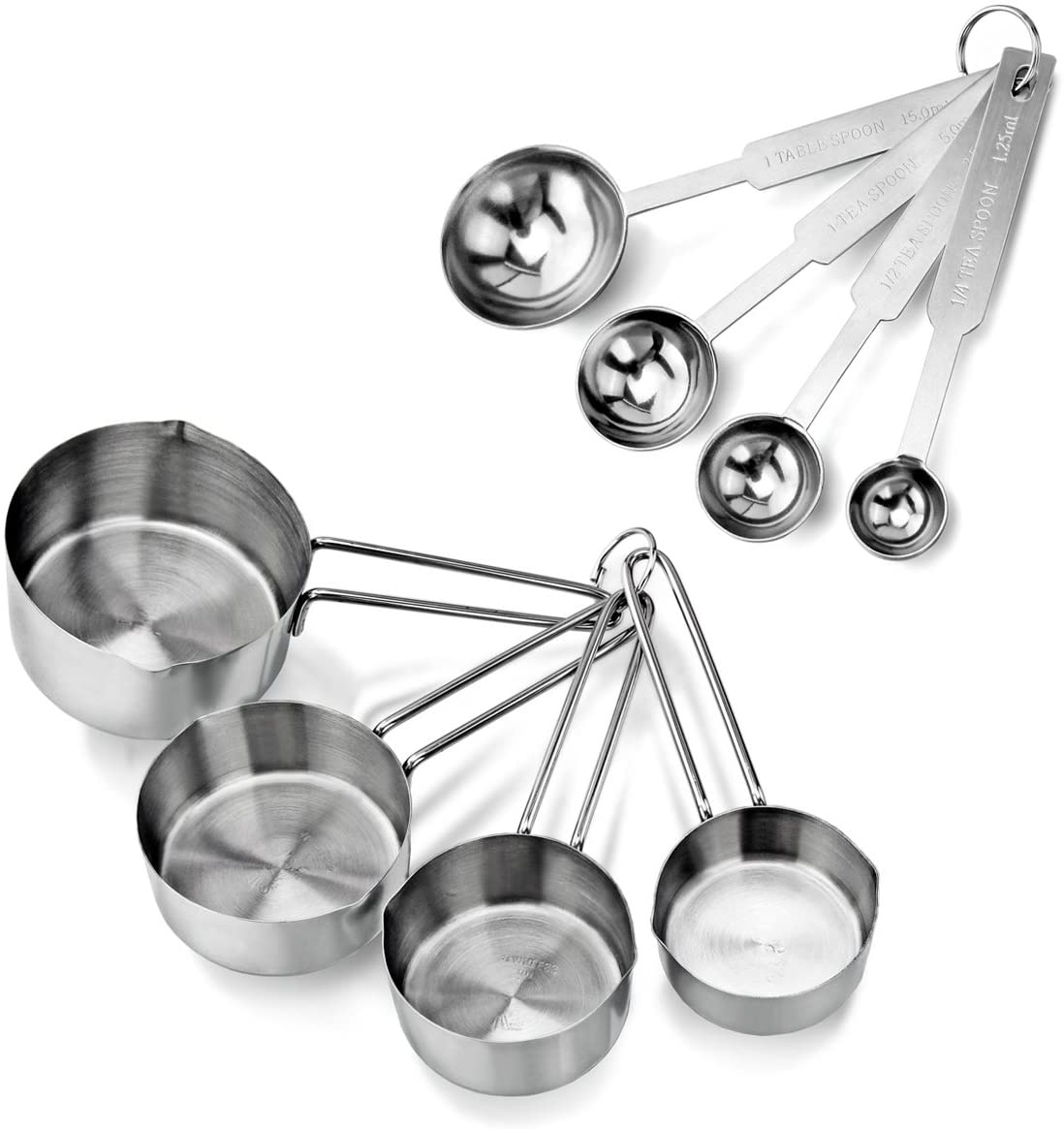 Stainless Steel 18/8 8-Piece Measuring Cup Spoon Set Measuring Spoons Measuring Tools 1g 5g 10g Measure Spoon Baking Measuring