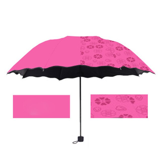 Umbrella Anti-UV Umbrella Sunshade Umbrella Magic Flower Dome Courtyard Rainy Day Folding Umbrellas Garden Waterproof Travel: rose red
