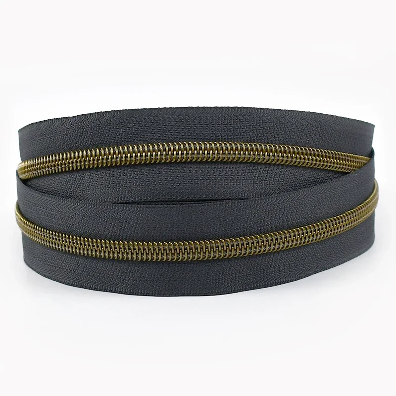 5 # Plastic Ritsen Voor Tas Tas Tas Nylon Rits Tape Bij De Meter Kleding Decor Zip Reparatie Kits Diy Naaien Kledingstukken Accessoires: Koper / Option7