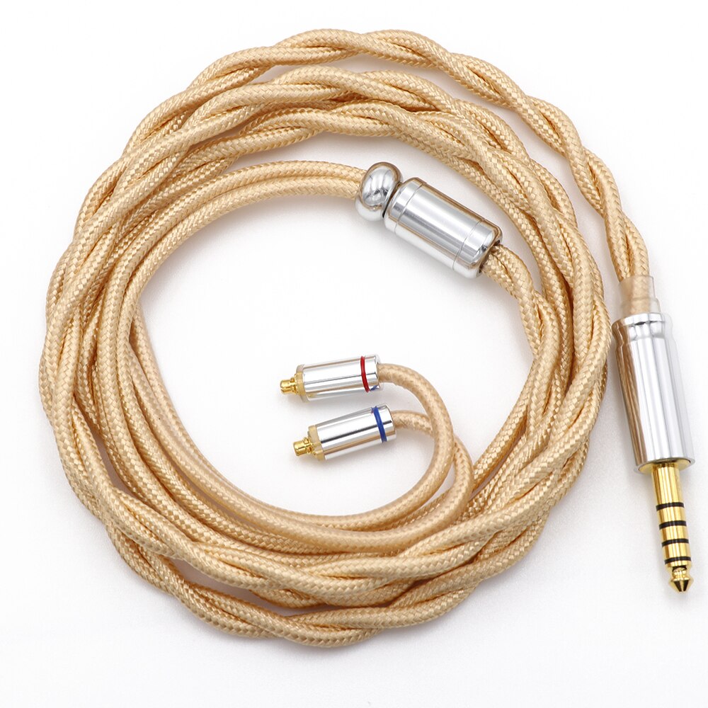 Linsoul LSC08 6N OCC Single Crystal Copper HiFi Earphone Cable 2pin MMCX: Gold 4.4mm MMCX