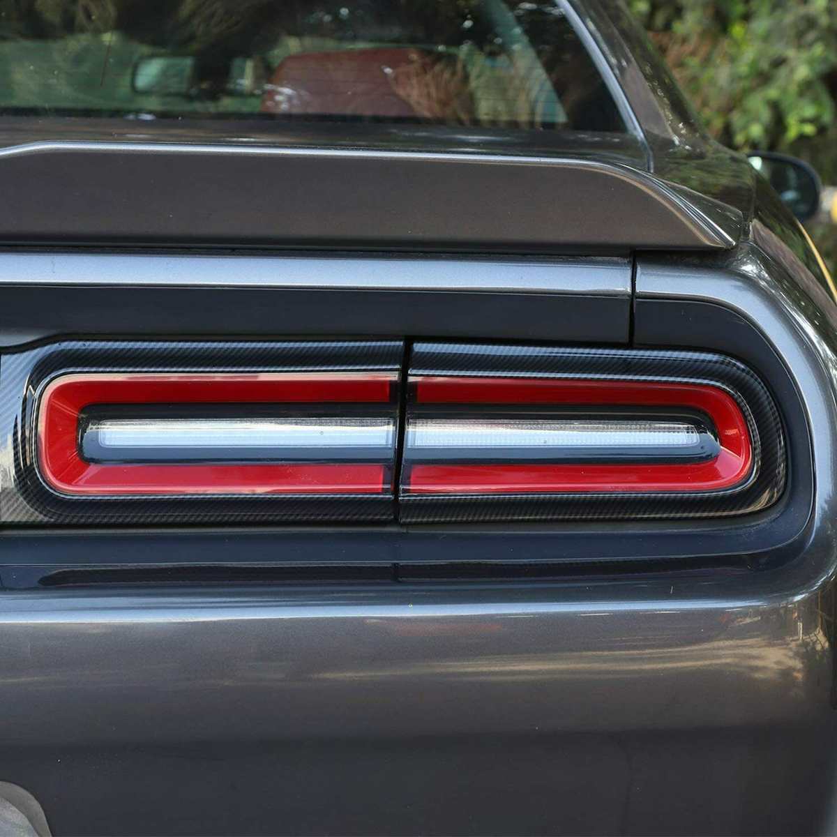 Achter Achterlicht Decoratie Koolstofvezel Stijl Achterlicht Lamp Cover Versieringen Voor Dodge Challenger