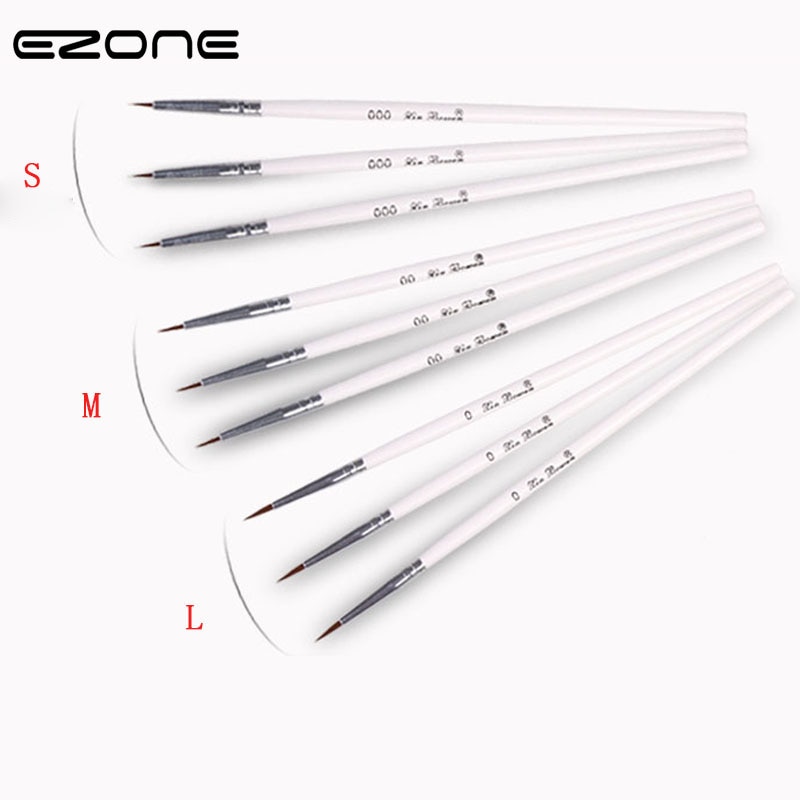 EZONE 6PCS Oil Painting Brush Hook Line Pen Nylon Multi-function Pen For Watercolor Different Size Art Student Stationery Supply