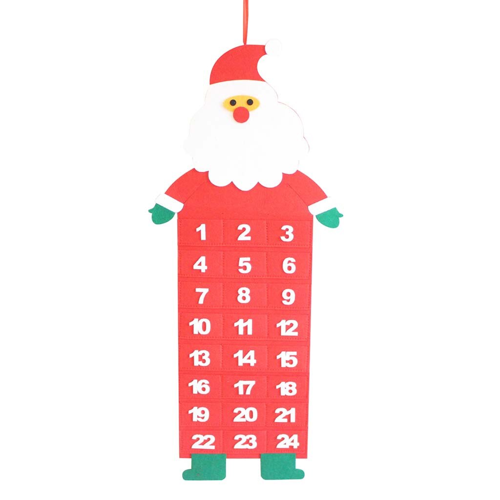 Christmas Advent Calendar & Pockets Felt Kids Wall Hanging Countdown Decors: A