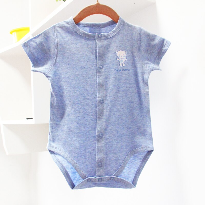 100% Katoen Bodysuit Pyjama Kids Kleding Baby Boy & Meisje Kleding Zomer Korte Mouwen Baby Kleding Voorste Opening Snap