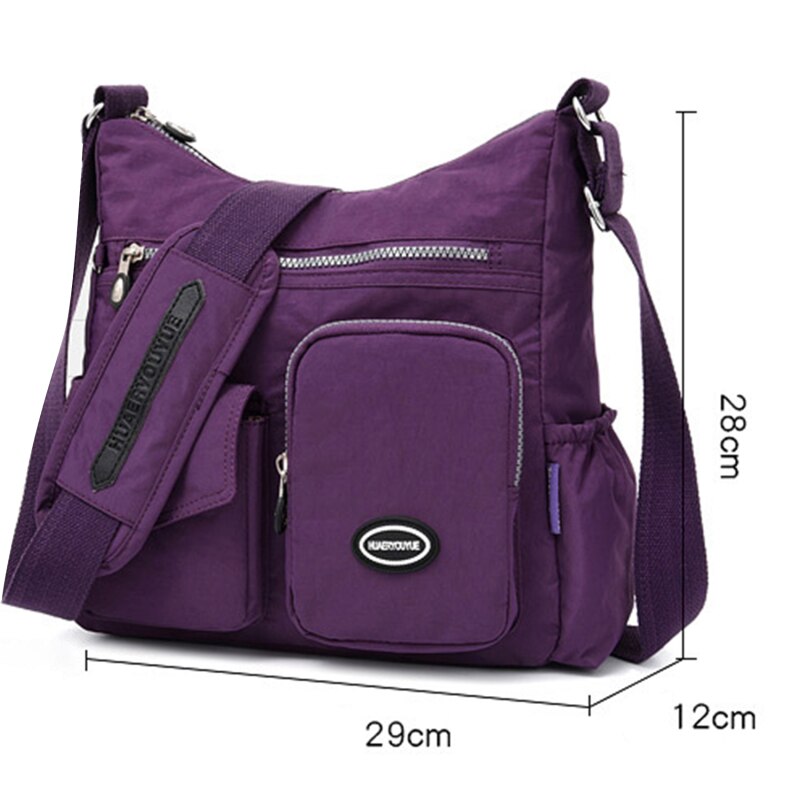 Handtasche, damen-umhängetasche, damen-schultertasche, messenger bag, wasserdichte nylon-geldbörse, haupttasche: Lila