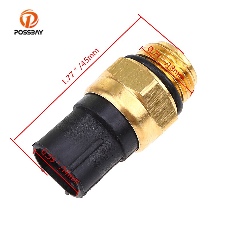 POSSBAY Motorcycle Radiator Fan Switch Thermo Switch For Suzuki Kawasaki Coolant Temperature Sensor Motorbike Accessories