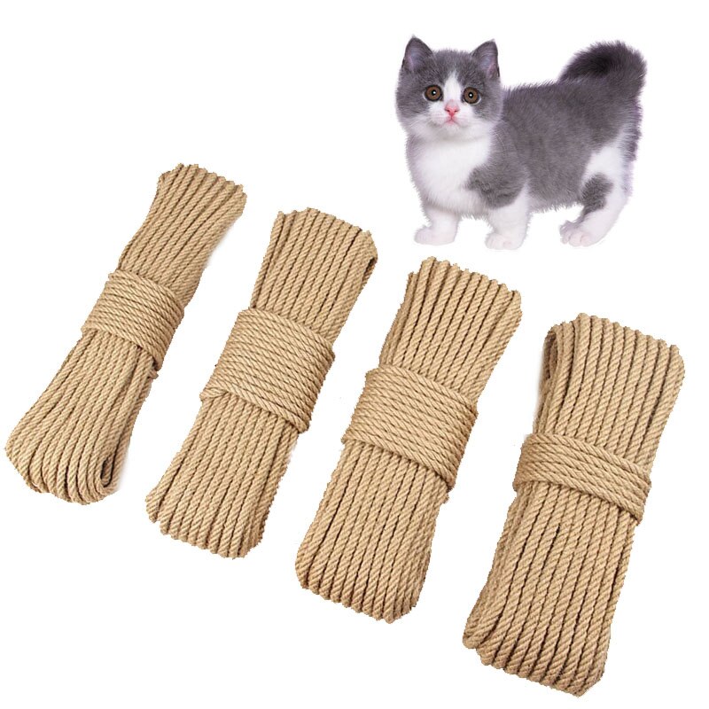 Sisal Rope Cat Tree DIY Scratching Post Toy Cat Climbing Frame Replacement Rope Desk Legs Binding Rope for Cat Sharpen Claw