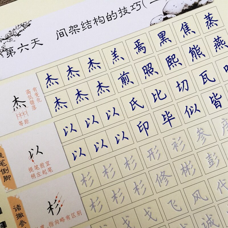 Modian Chinese Copybook Handwriting Board 7 Days to Learn Regular Script for Children Practice Calligraphy Writing