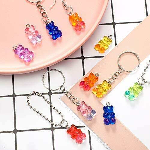 Schattige gummybeer hanger bedels voor ketting armband oorbellen sieraden doe-het-zelf bevindingen kristal kleur beren kerst 2.2 x 1.1cm