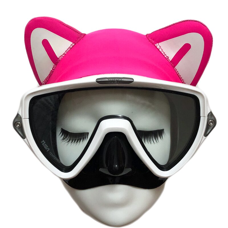 Cartoon Kat Duiken Haarband Hairlace Hood Hat Cap 2Mm Neopreen Duiken Freediving Snorkelen Haar Bescherming Dive Apparatuur: Pink Cat