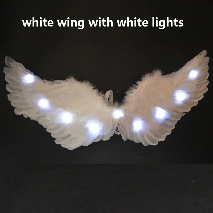 Princess Women Kids LED Glow Light Angel Feather Wing Fairy Girls Props Party Costume Wedding Decoration Christmas Halloween