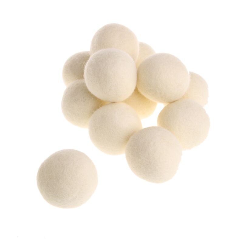 1 x 6cm ull tørketrommel baller tørking stoff mykere luandry hjem vasking hvit