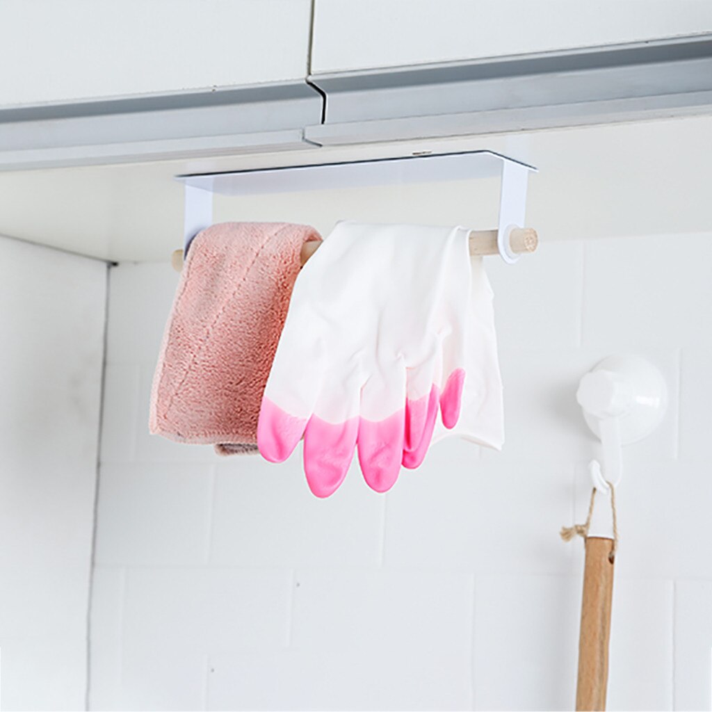 Køkkenpapirholder selvklæbende tilbehør under kabinetrullestativ tissuebøjle opbevaringsstativ til badetoilet #td