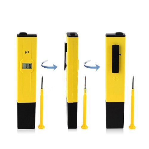 Yellow With Black Ph Meter Tester Screwdriver Water LCD Monitor Pen Aquarium