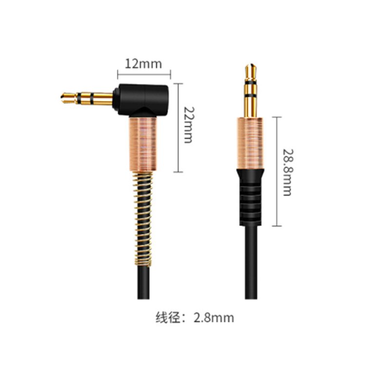 3.5 Jack Aux Cable 3.5mm Car Spring Audio Cable Gold Plated jack male to male speaker cables for Headphone Speaker