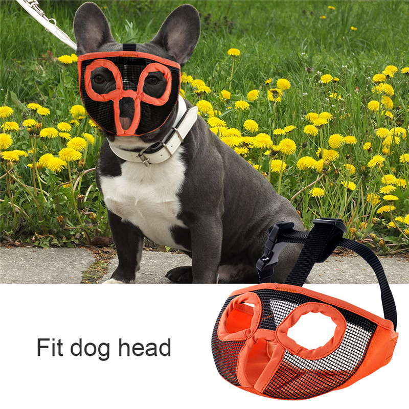 Muzzle For Dog Pet Breathable Mesh Dog Mouth Mask Anti Biting Muzzle for Small Medium Short Snout Dog Pitbull Chihuahua Bulldog