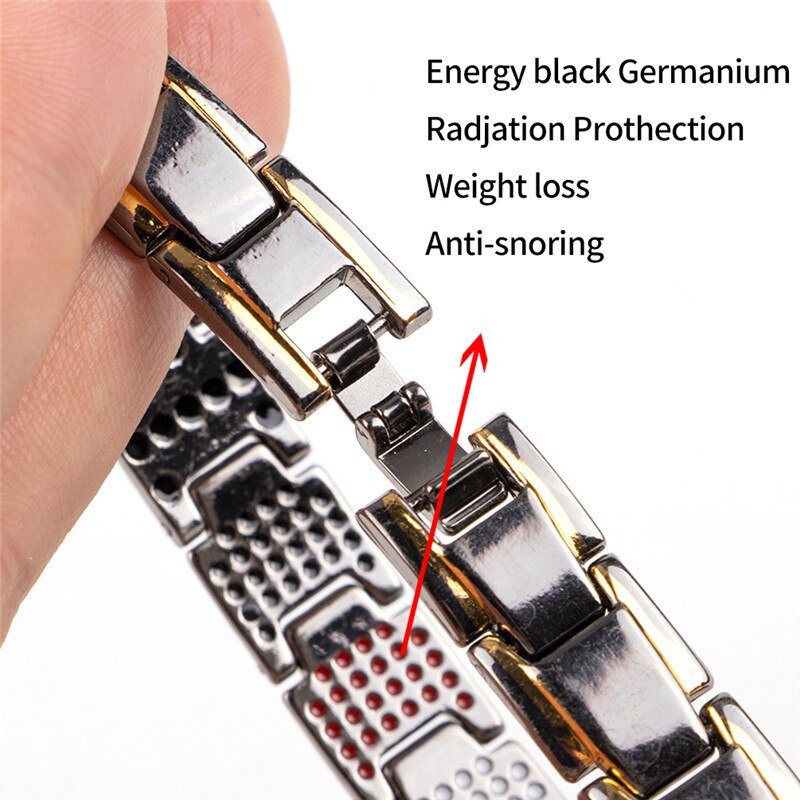 Pulsera magnética saludable para mujeres, brazaletes de magnetita con imanes de terapia de poder, joyería para el cuidado de la salud, inoxidable