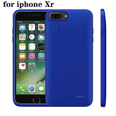 10000mah Power bank case For iPhone 6 6s 7 plus case Battery Charger Case For iPhone X XS XR 11 Pro Power Bank Charging Case: Blue for iphone xr