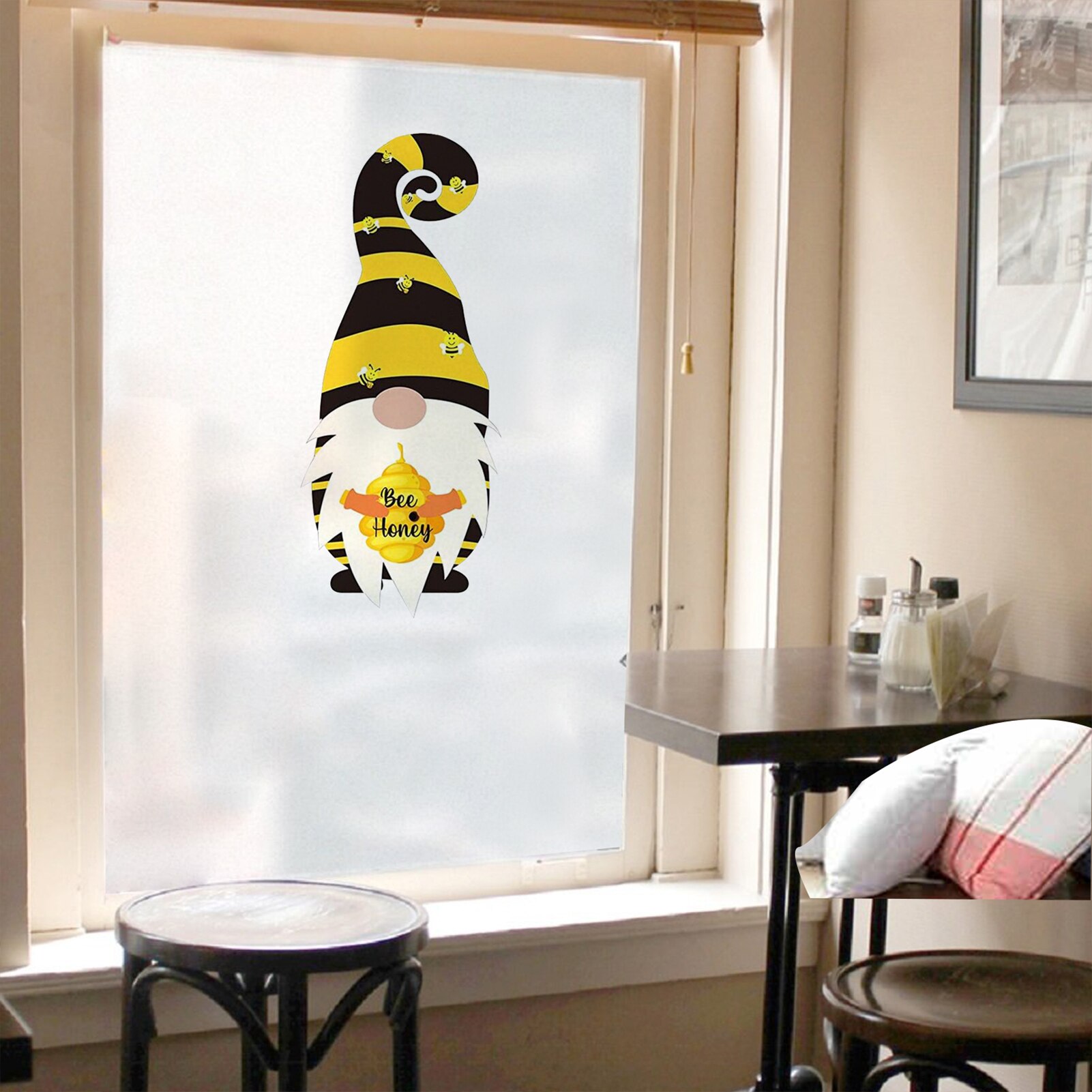 Autocollant de fenêtre en PVC, 5 pièces, dessin animé, bourdon d'abeille, Gnomes d'abeille, autocollant de fenêtre