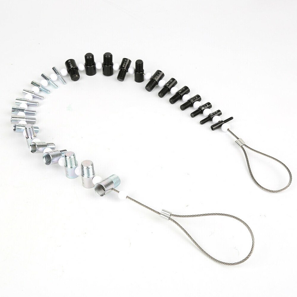 Thread Checker 26 Specifications Inspection Tool Inch Metric Durable Metal Tester Identifier Portable Screw Measuring Nut Bolt