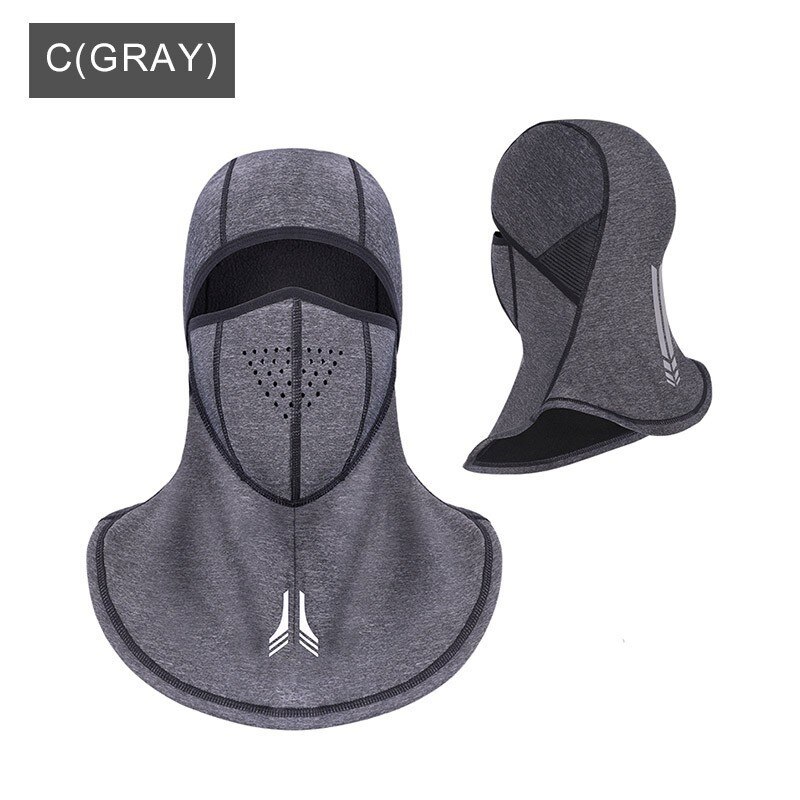 WHEEL UP Cycling Face Mask Cap Ski Bike Thermal Fleece Balaclava Winter Bicycle Face Mask Dustproof hood Skating Hat Headwear: C(GRAY)