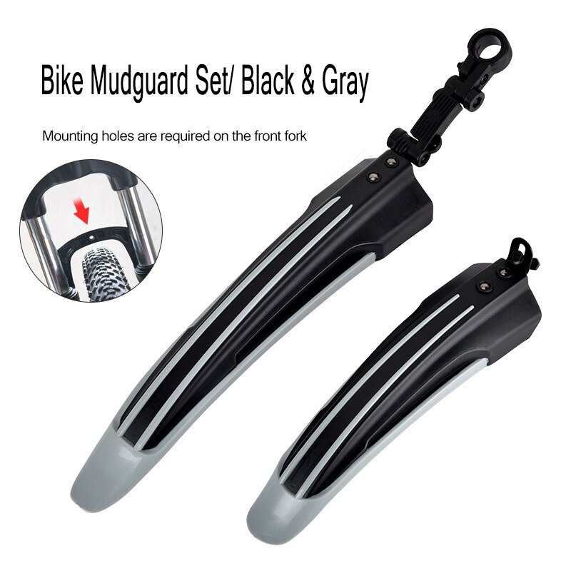 Polkupyörän lokasuoja polkupyörän lokasuojat mtb maastopyörän lokasuojat eteen/taakse lokasuojan siivet renkaan pyörän lokasuojat polkupyörän lisävarusteet osat: Harmaa lokasuoja