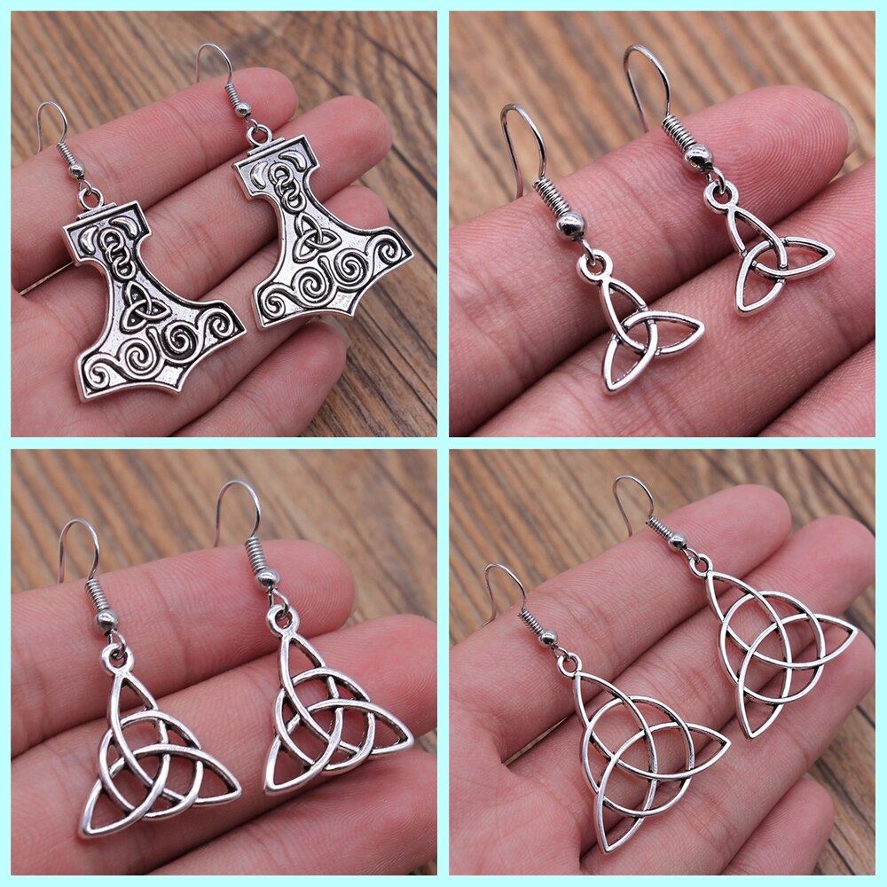 Acero Inoxidable Para Hombres Viking Wolf Celtic Triquetra Symbol Ring, Mitología Nórdica Odin Fenrir Animal Amuleto Ring, Vintage Hecho A Mano Pulido Estilo Gótico Joyería