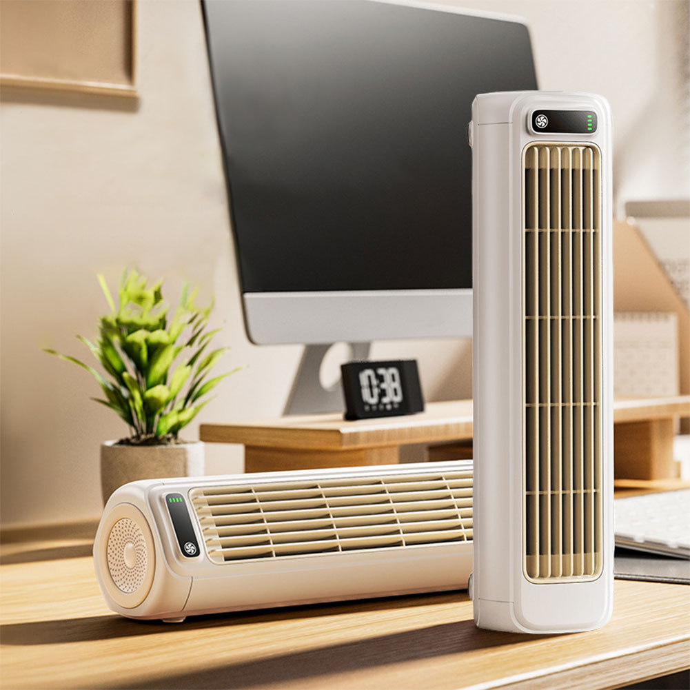 Portable Tower Fan 3 Speeds Cooling Fan Quiet Personal Fan Rechargeable Desktop Fan for Bedroom Living Room Office