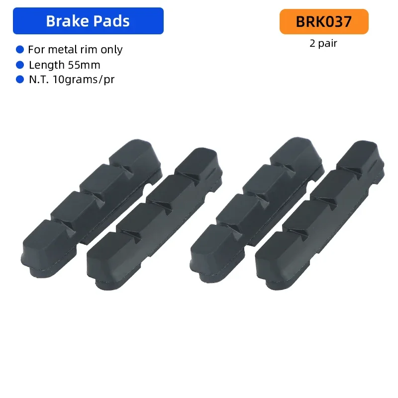 55mm Caliper Brakes Pad for Road Bike Metal Rim Low Wear Bicycle Stopping Blocks for C Shape Clamp Cycle Brake Inserts Replaceme: Blue