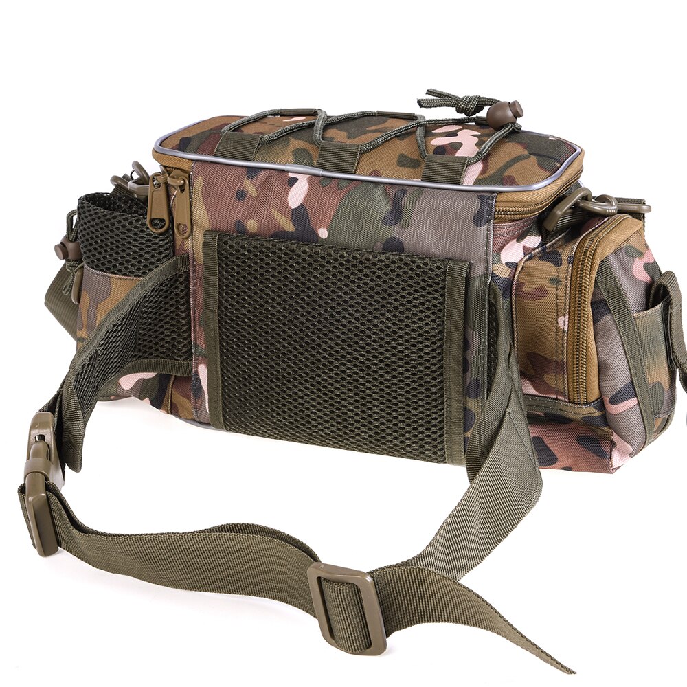 Blusea bärbar fiskeväska utomhus enkelaxel fiske midjepackväska fiske dragrulle pesca förvaringsväska vattentät